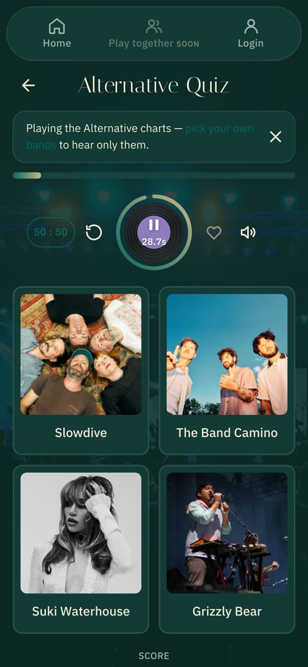 Guess the Band — A round in play