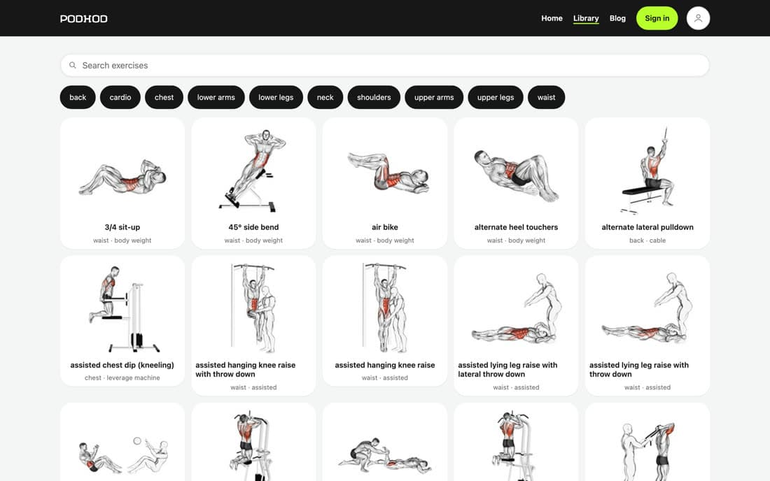 Podhod — Exercise library