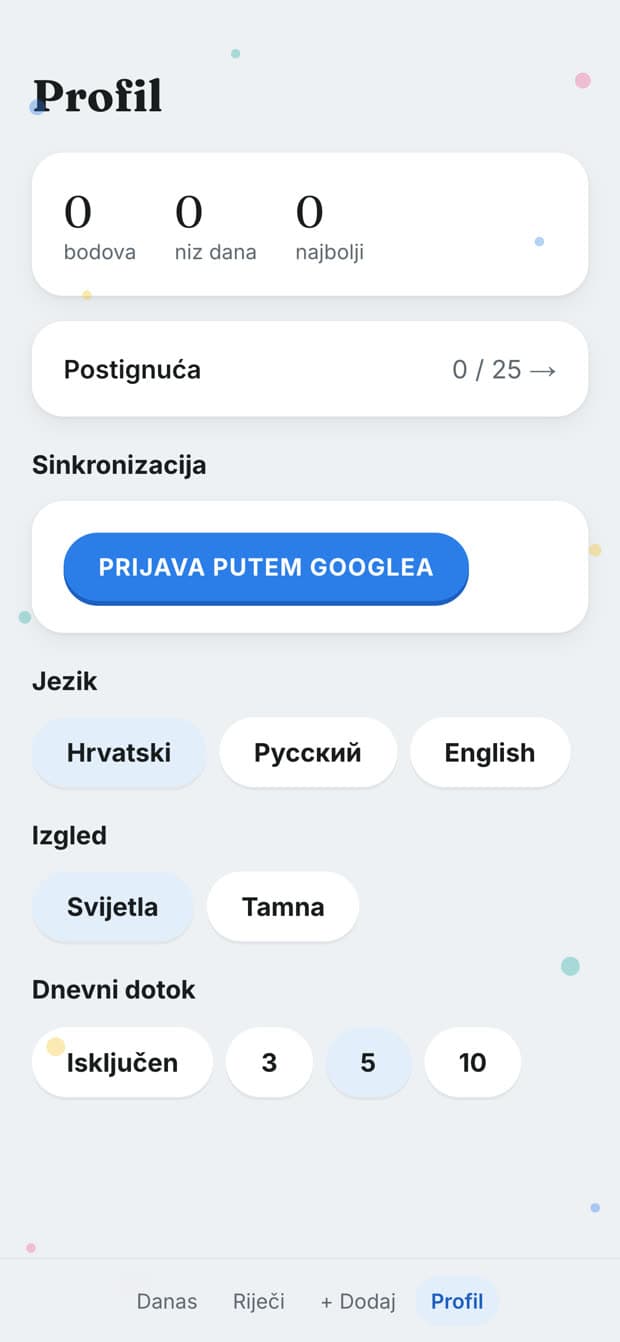 Rječniček — Профіль