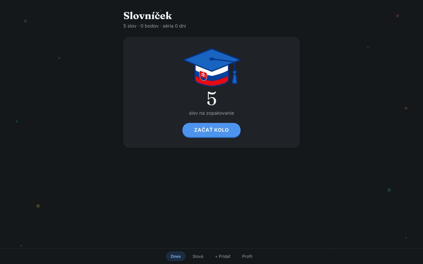 Slovníček — Темна тема.