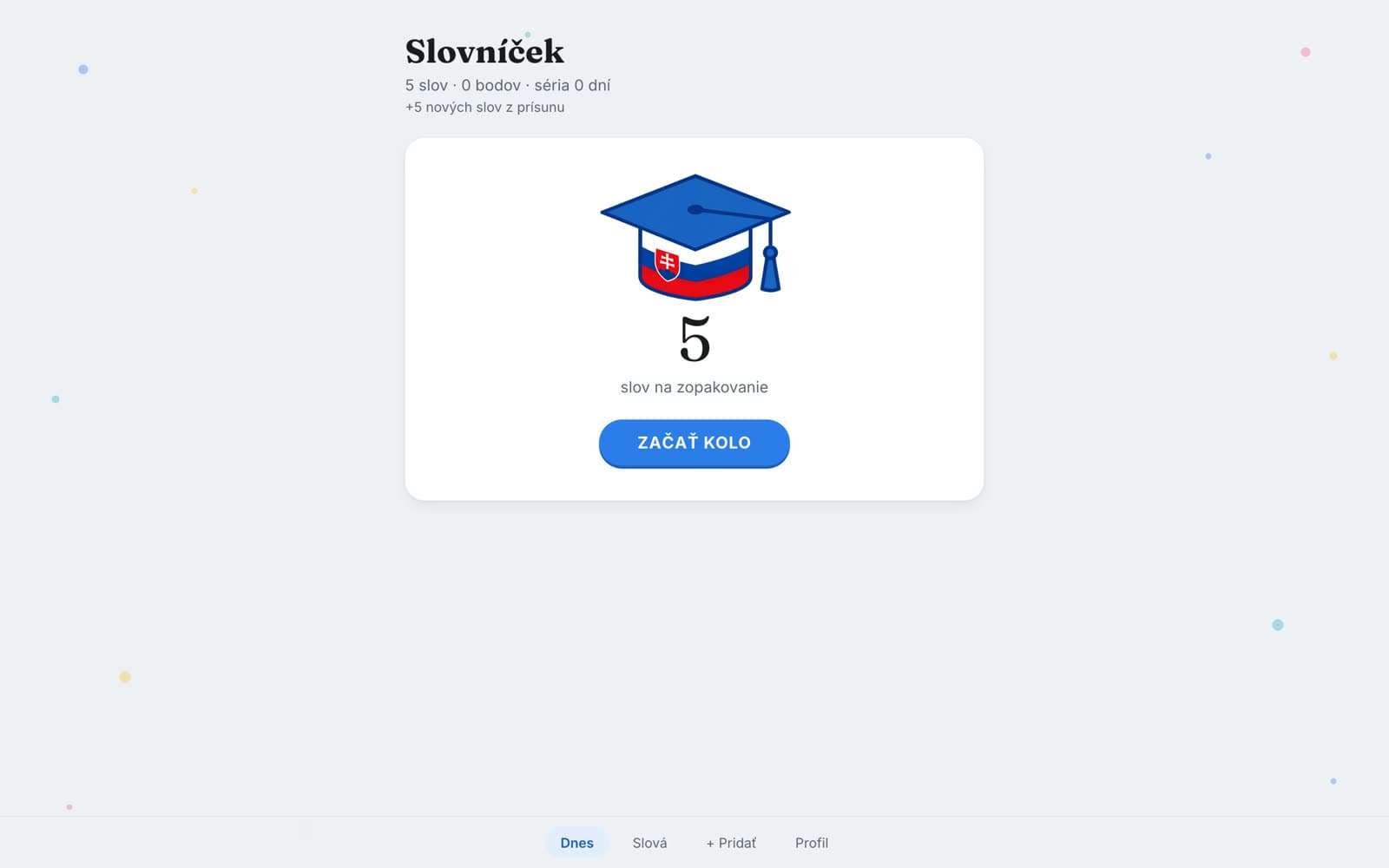 Slovníček — Десктоп і телефон.