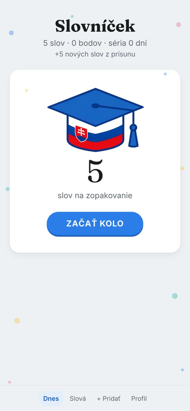 Slovníček — Головна